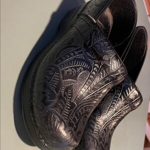 Dansko Embossed Black Slip-On Loafers